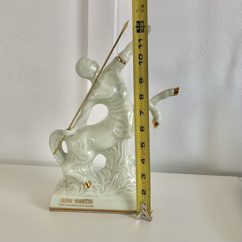 Vintage REMY MARTIN Centaur Limoges Cognac Empty Bottle Ceramic Gold Ivory - Picture 16 of 16